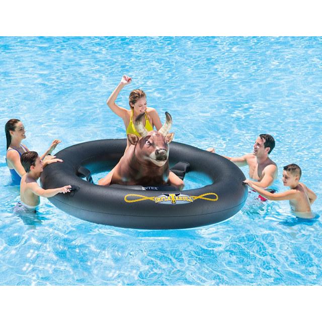 inflatable bull riding pool float