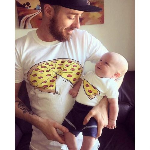 pizza shirt dad and baby