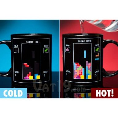 Tetris Heat Change Mug: Board changes when hot liquids added.